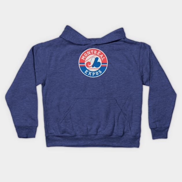 Montreal Expos Vintage Logo Kids Hoodie by Alema Art